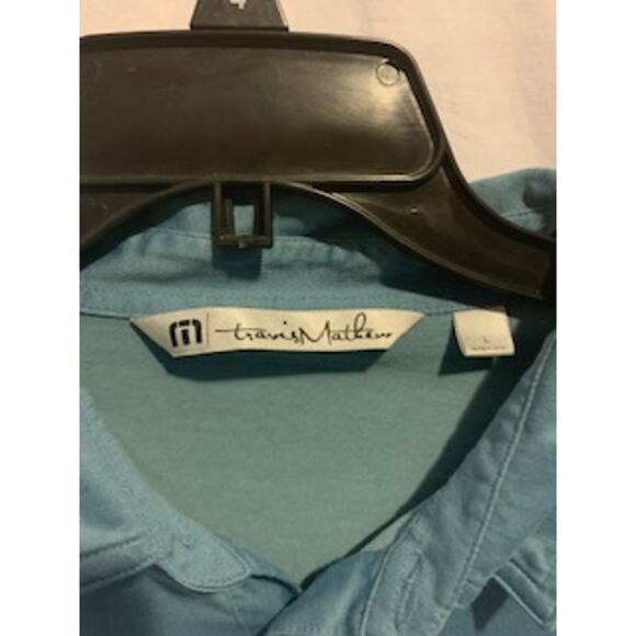 Travis Mathews Blue w/Pocket Golf Shirt Large Mens - Picture 3 of 6